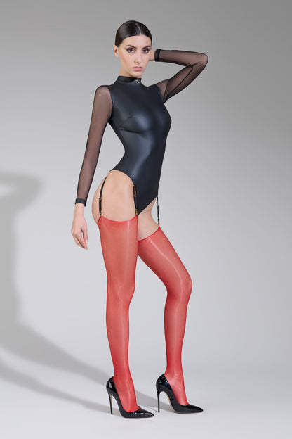 Glossy cut and curl stockings - 10D - LEGWEAR