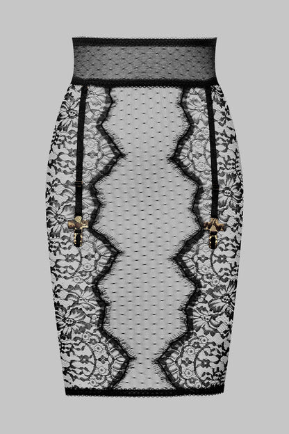 Pencil Skirt with Cross Garter Straps - Inspiration Divine