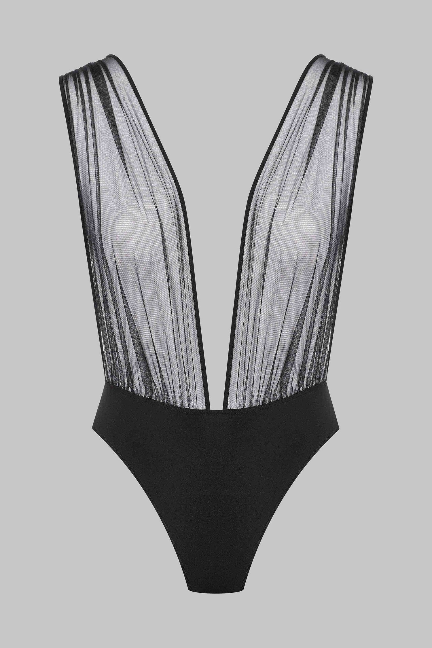 V-Neck Thong Bodysuit - Nuit Fauve