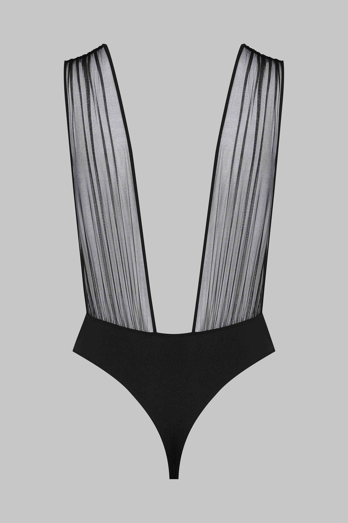 V-Neck Thong Bodysuit - Nuit Fauve