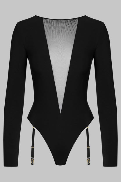 Garter Thong Bodysuit - Nuit Fauve