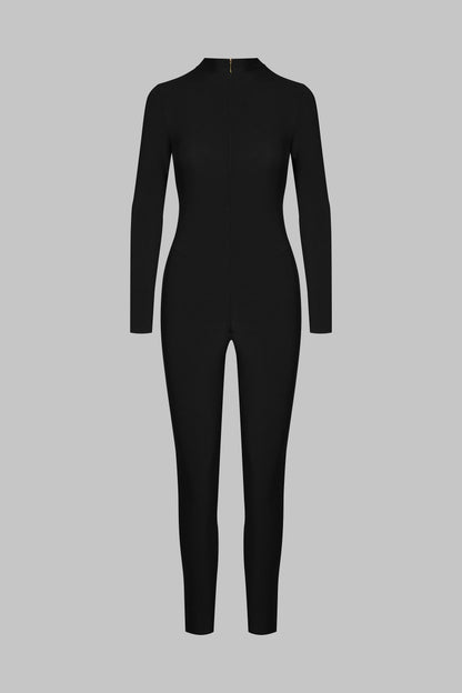 Sheer-Back Catsuit - Nuit Fauve
