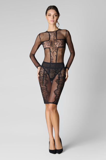 Pencil Skirt with Cross Garter Straps - Inspiration Divine
