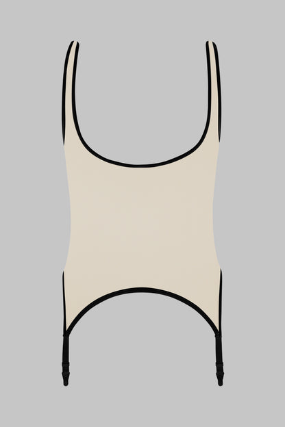 Strappy Bodysuit with Garters - Pure Tentation
