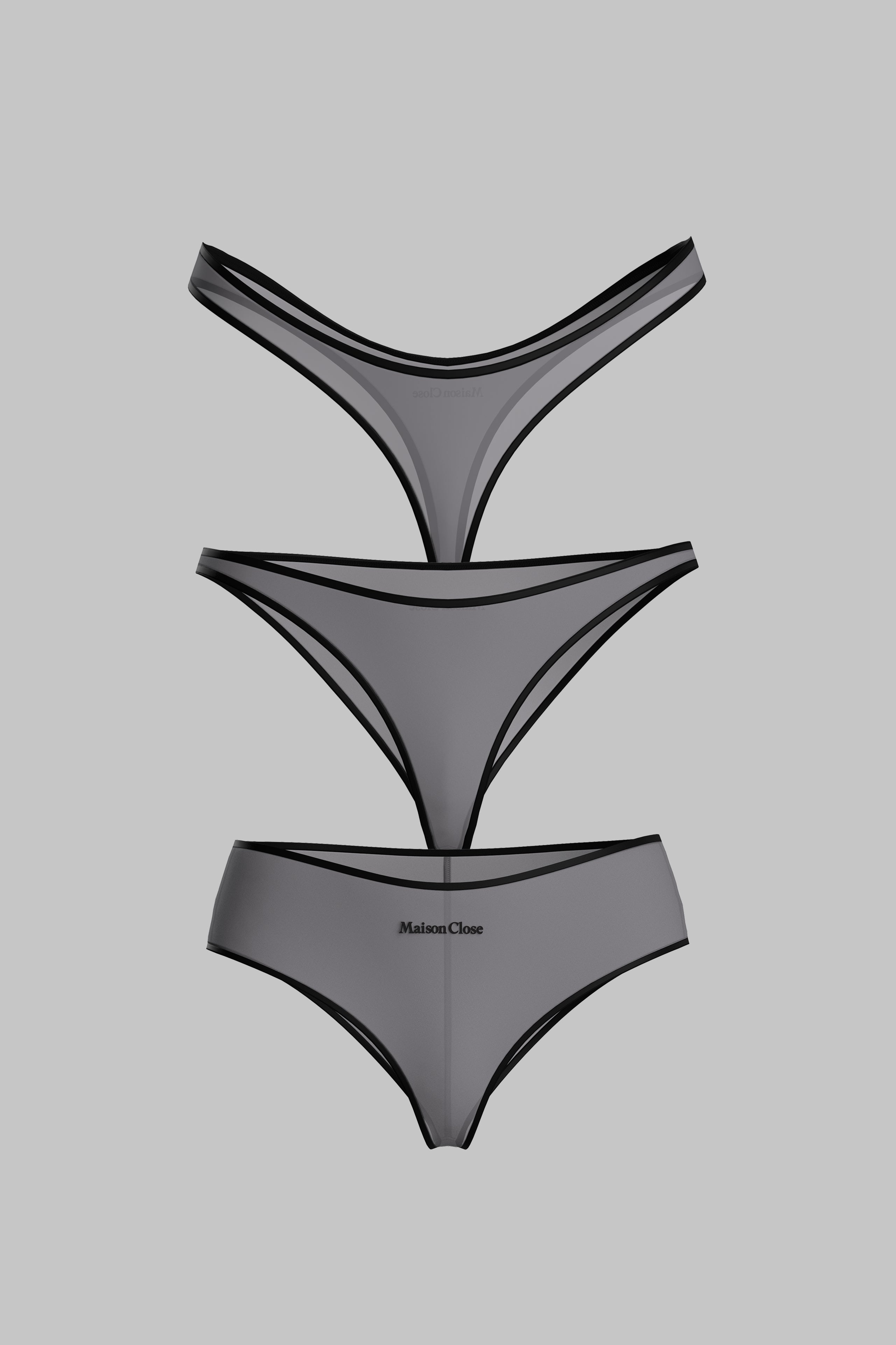 Set of 3 Bottoms Dark Grey - La Parisienne