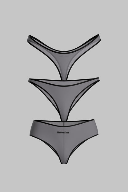 Set of 3 Bottoms Dark Grey - La Parisienne