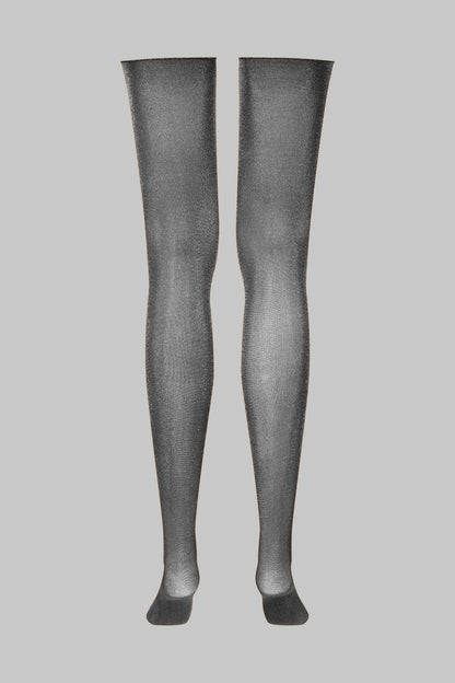 Lurex cut and curled sheer stockings - 20D - LEGWEAR