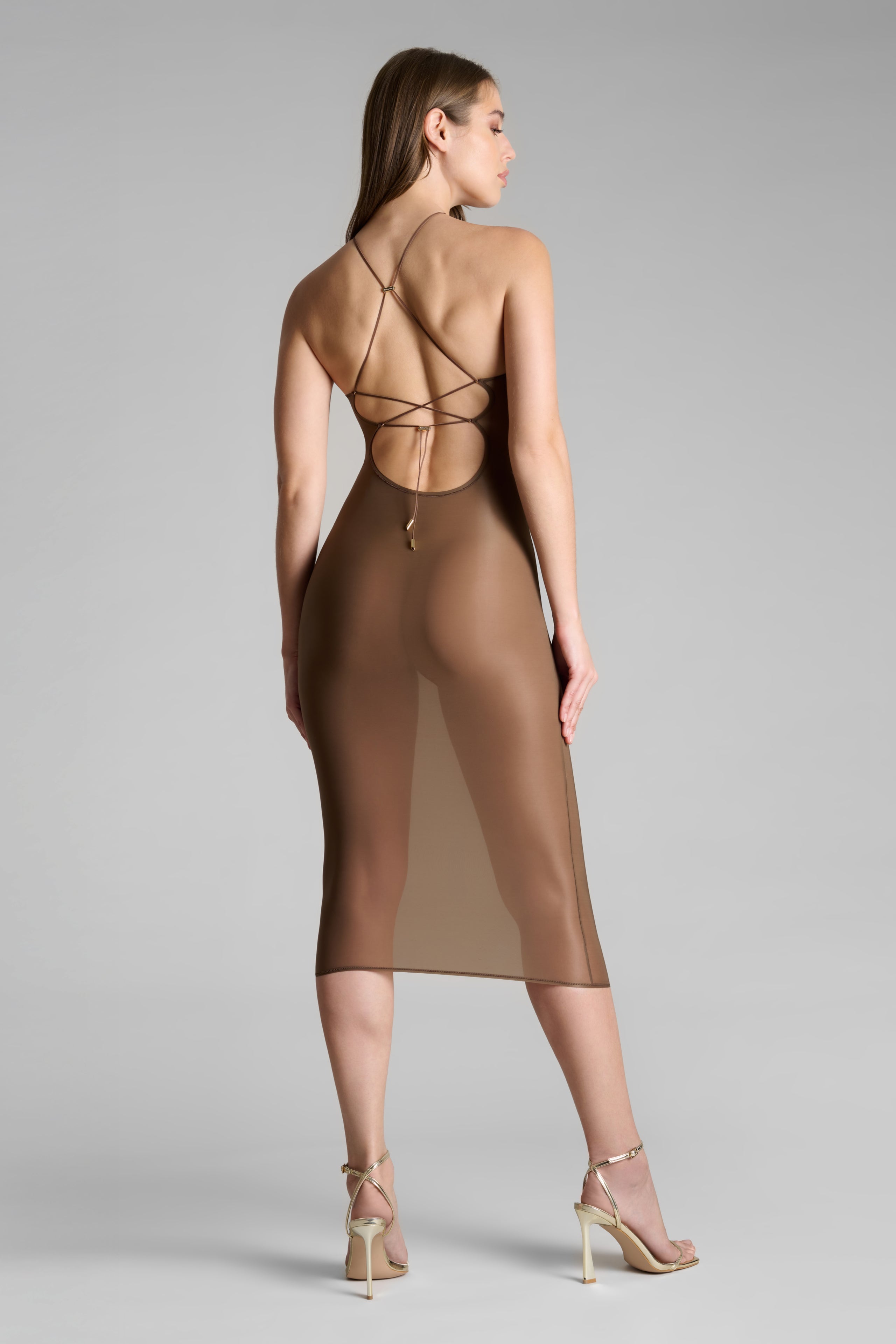 Midi Open Back Dress - French Kiss Light