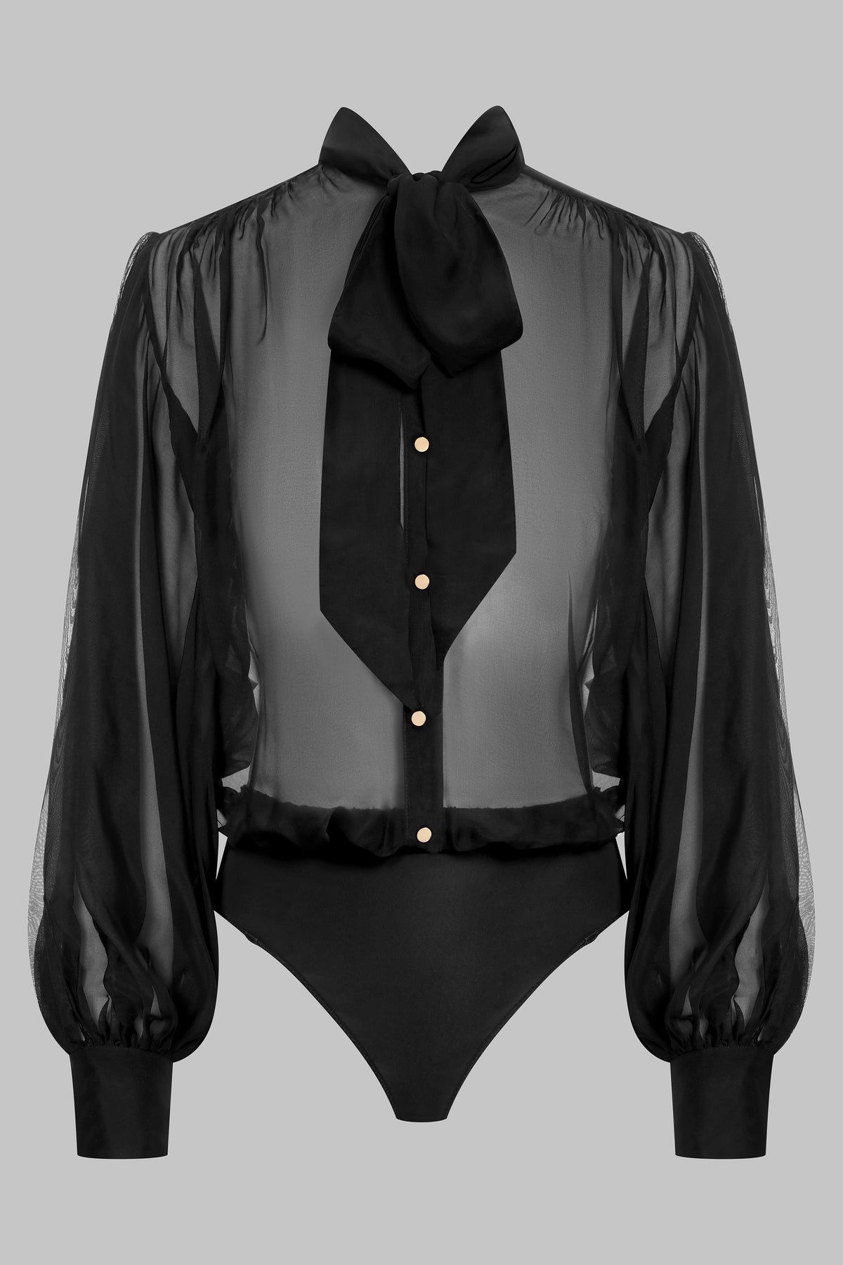 Tie-Neck Shirt Bodysuit - Inspiration Divine