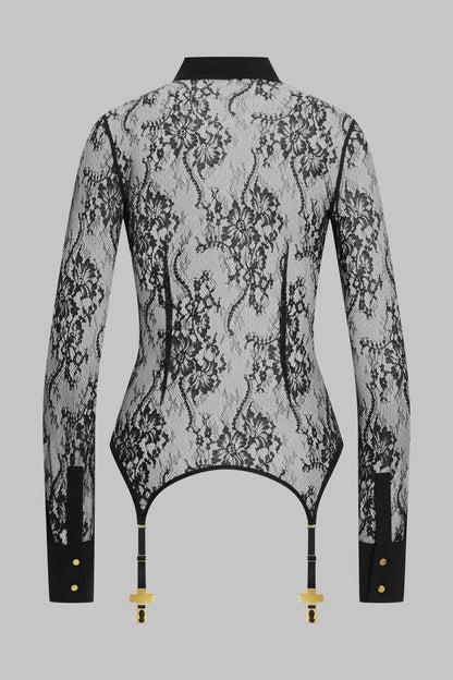 Lace Shirt with garter straps - Inspiration Divine