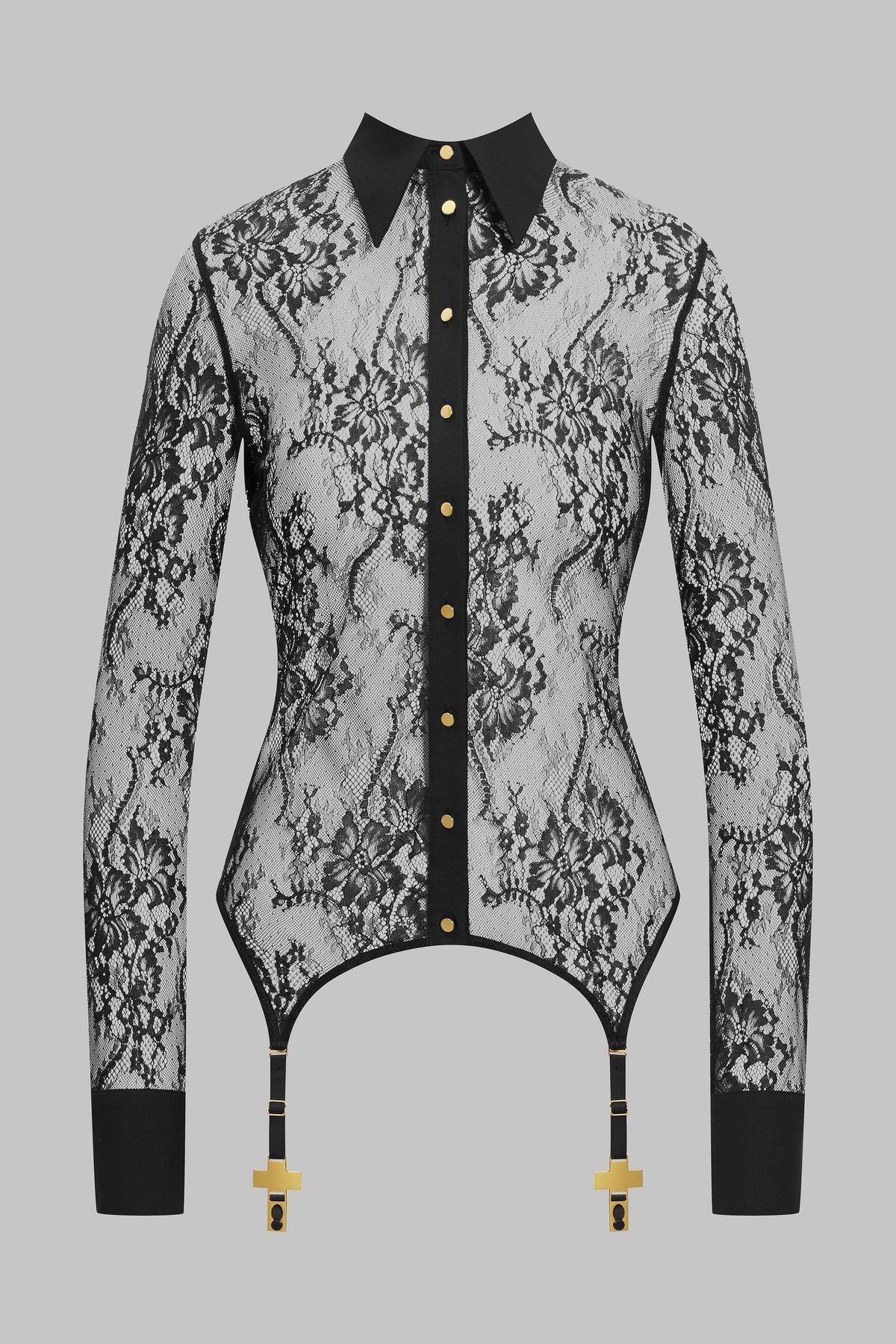 Lace Shirt with garter straps - Inspiration Divine