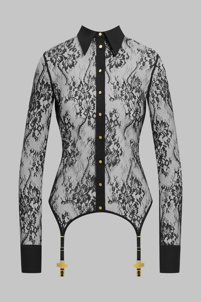 Lace Shirt with garter straps - Inspiration Divine