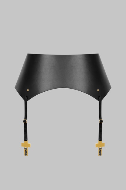 Cross Leather Garter Belt - Inspiration Divine