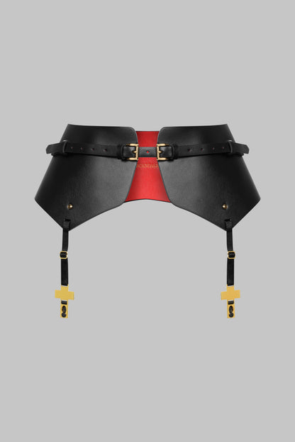 Cross Leather Garter Belt - Inspiration Divine