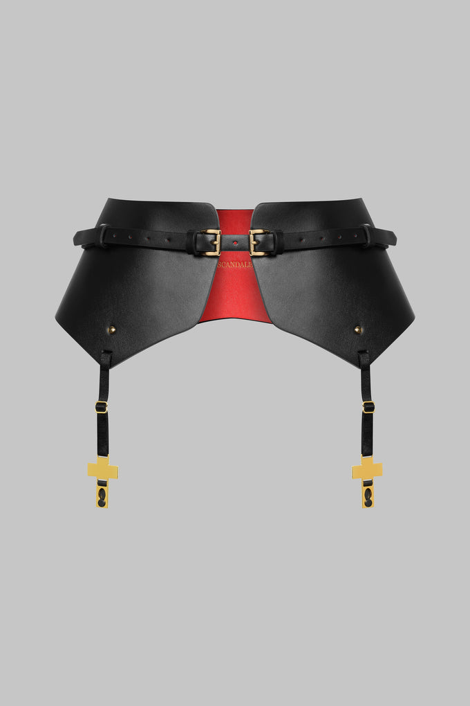 Cross Leather Garter Belt - Inspiration Divine