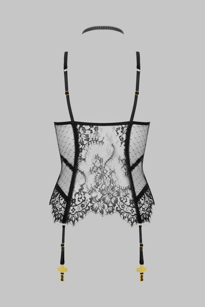 Open Corset with Cross Harness and Garter Straps - Inspiration Divine