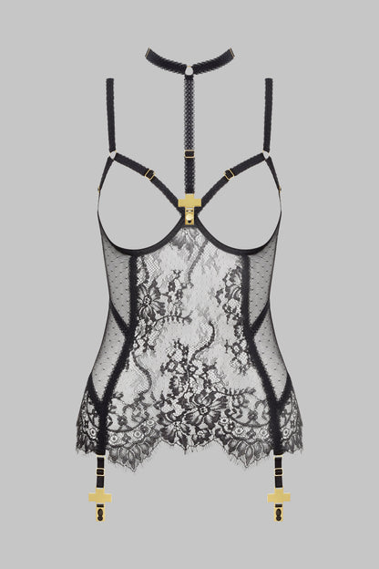 Open Corset with Cross Harness and Garter Straps - Inspiration Divine