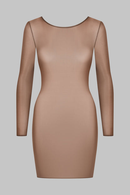 Short Open Back Long Sleeve Dress - French Kiss Light