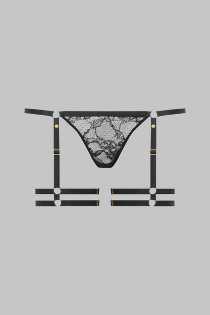 Mini Thong with Suspenders - Jeux Magnétiques