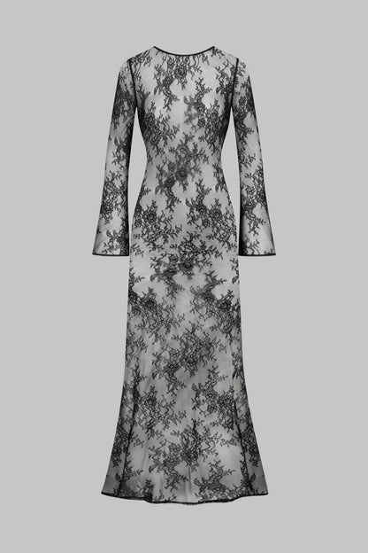 030 Long lace backless dress - Le Vestiaire