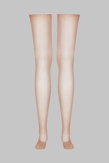 Cut and curled back seamed stockings - 20D - LEGWEAR