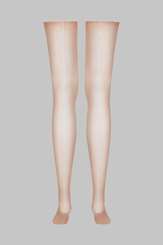 Cut and curled back seamed stockings - 20D - LEGWEAR