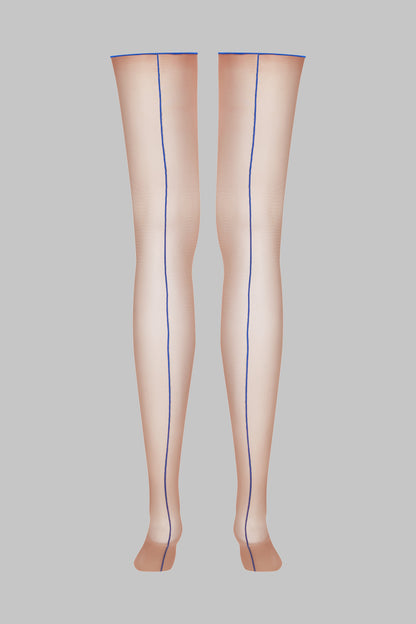 Cut and curled back seamed stockings - 20D - LEGWEAR