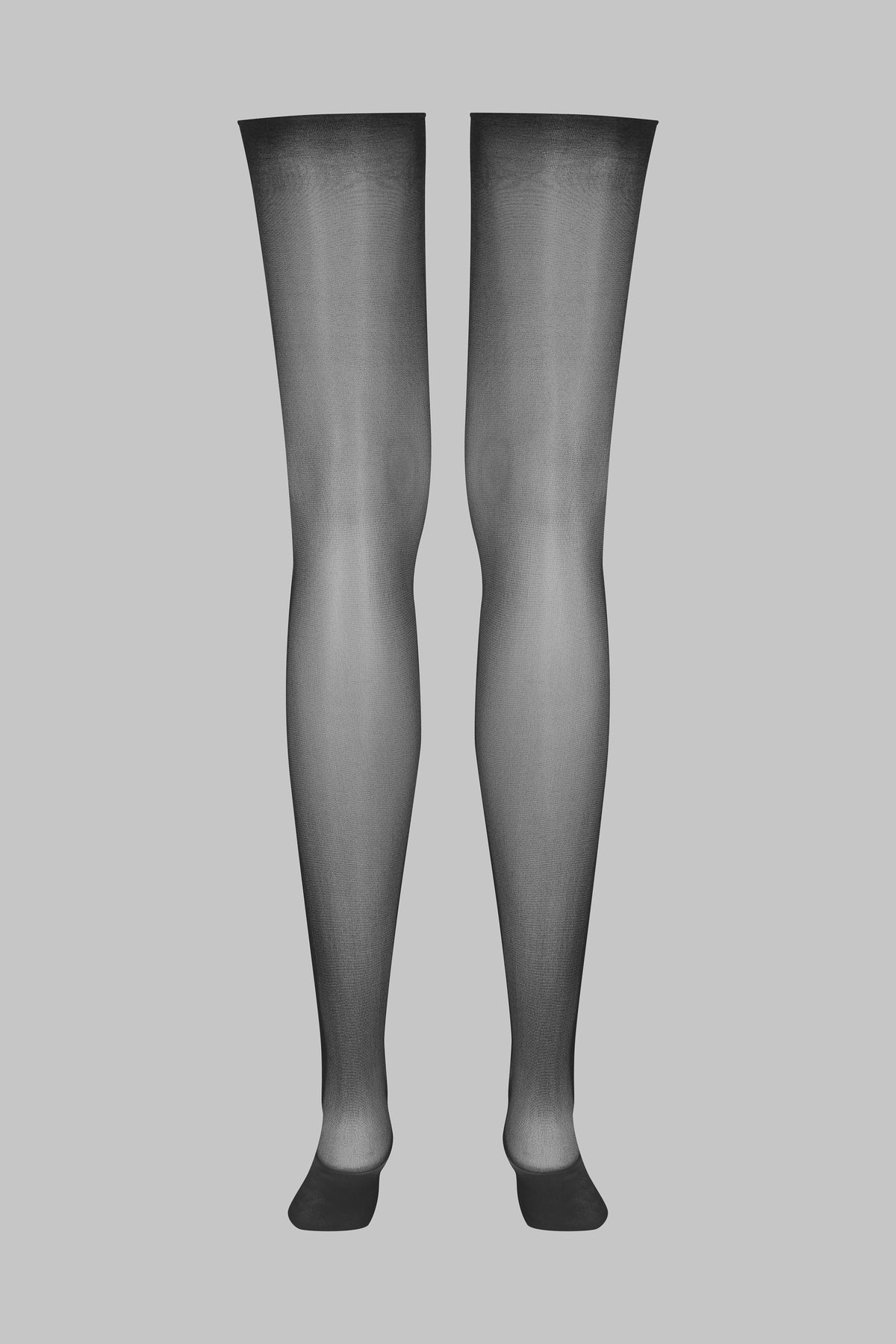 Cut and curled sheer stockings - 20D - Black - LEGWEAR
