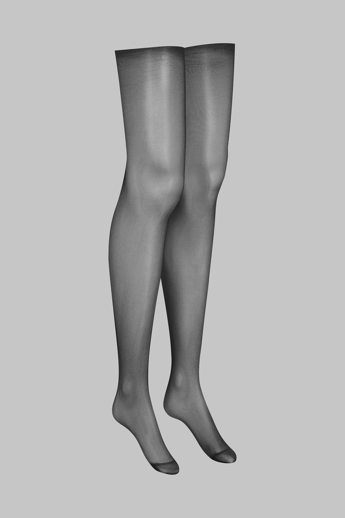 Cut and curled sheer stockings - 20D - Black - LEGWEAR