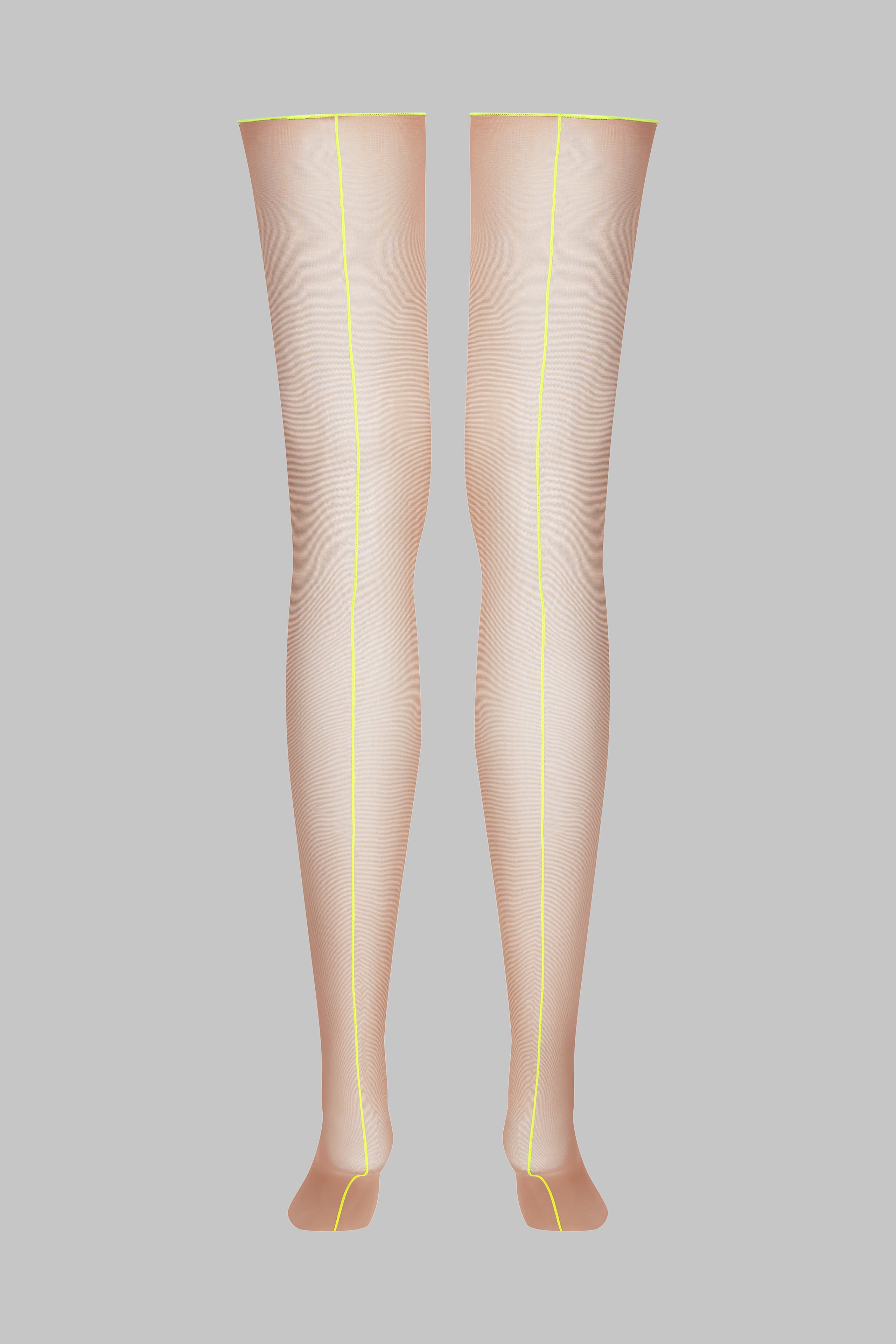 Cut and curled neon seamed stockings - 20D - LEGWEAR