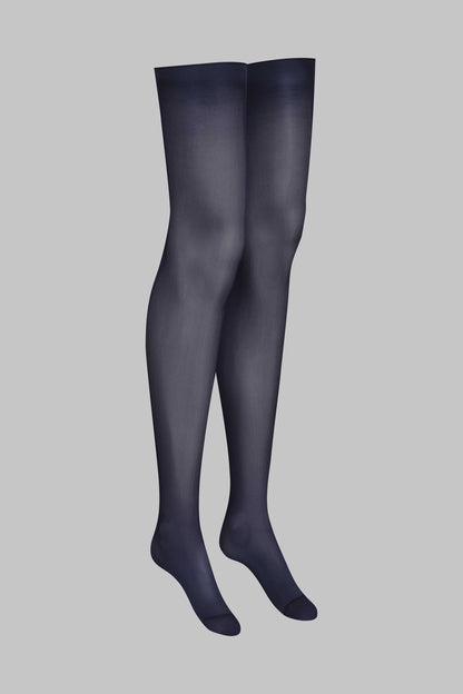 Cut and Curled Stockings 40D - Grey - LEGWEAR
