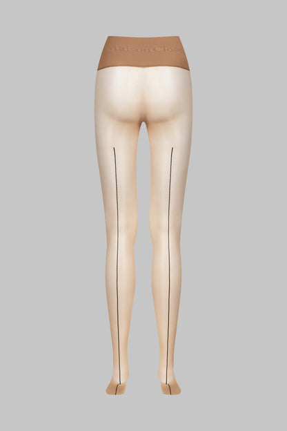 Signature Back Seam Seamless Tights - 20D - Medium Nude - LEGWEAR