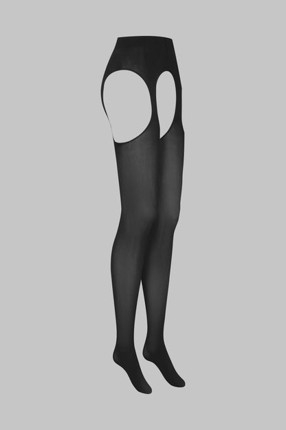 Open Tights Garter Belt 70D - Black - Maison Close x Scandale - LEGWEAR